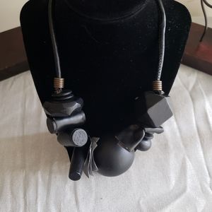 Wood Block Necklace NWOT